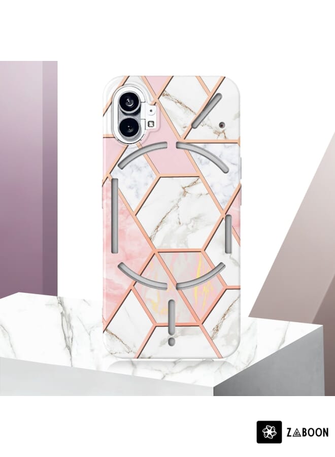 Zaboon Protective Case For Nothing Phone 1 Electroplating IMD Splicing Marble TPU - Image 2
