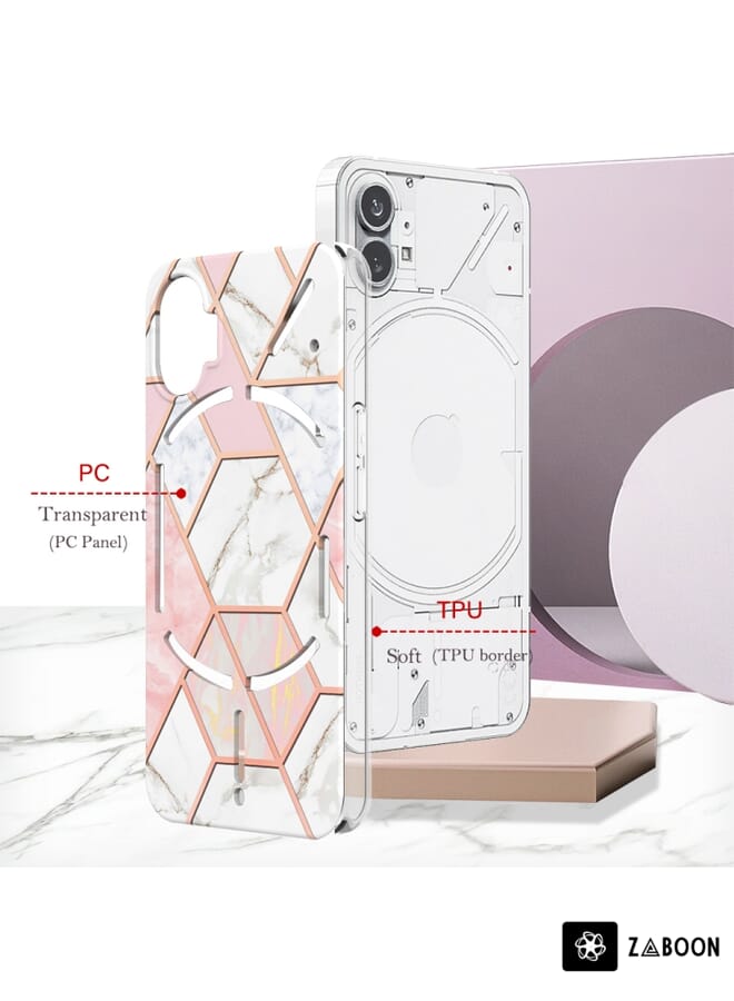 Zaboon Protective Case For Nothing Phone 1 Electroplating IMD Splicing Marble TPU - Image 3