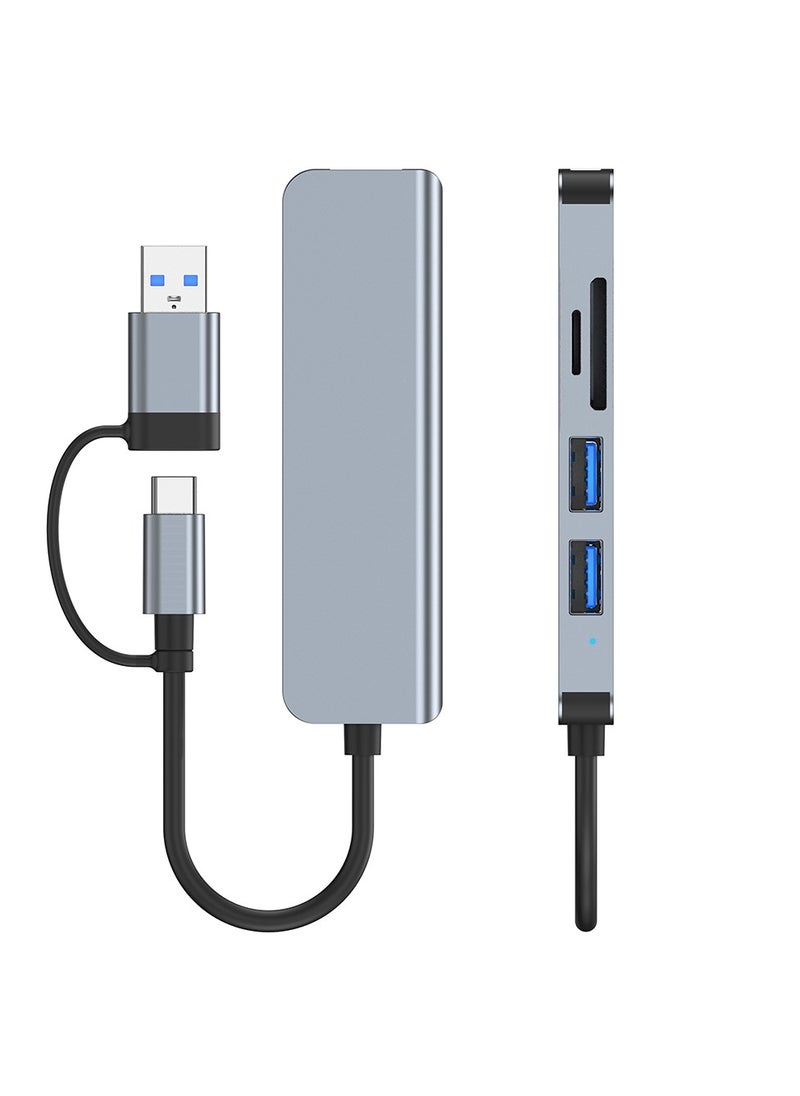 Generic Type C to USB 3.0 Hub 5-in-1 Adapter Docking Station with USB 3.0 Port USB2.0 Ports SD/TF Card Reader Ultra Slim USB Splitter Plug and Play  - Image 4