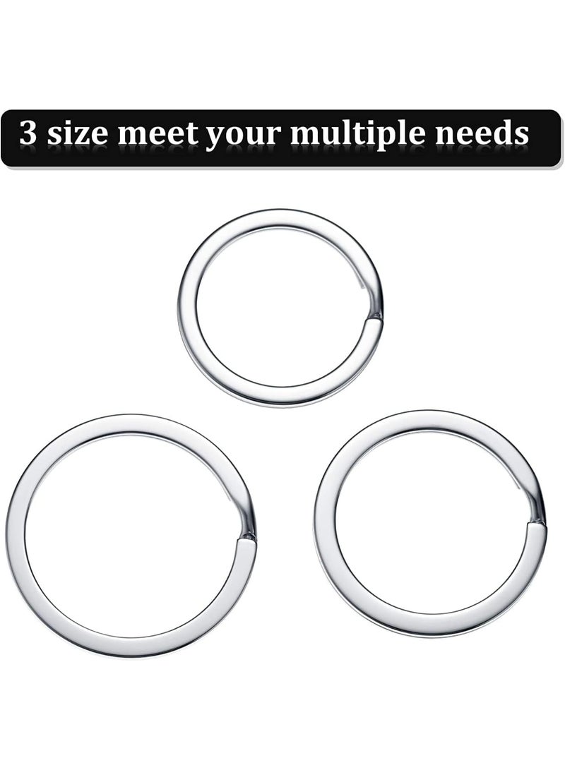 HZYH Flat Key Rings, 60 Pieces Metal Keychain Rings, Silver Jewelry Small Rings, Split Keyrings Flat O Ring in 3 Sizes for Home Car Keys Attachment, Crafts, DIY Accessories - Image 3