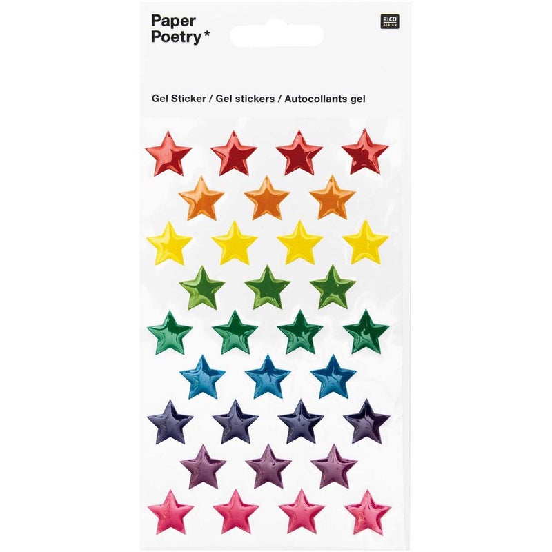 RICO DESIGN Gel Stickers - Multicoloured Stars