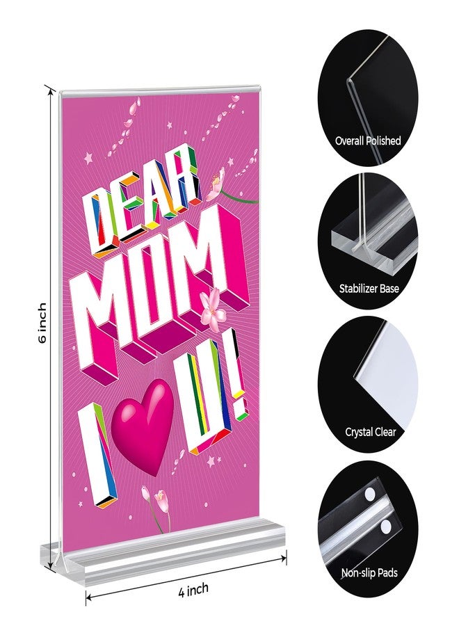 DECOHOBO 18 Pack Acrylic Sign Holder 4 x 6, Double-Sided Clear Sign Holder Plastic Stands for Display, T Shape Acrylic Table Sign Stands for Office Store Restaurants Wedding Party Decoration - Image 2