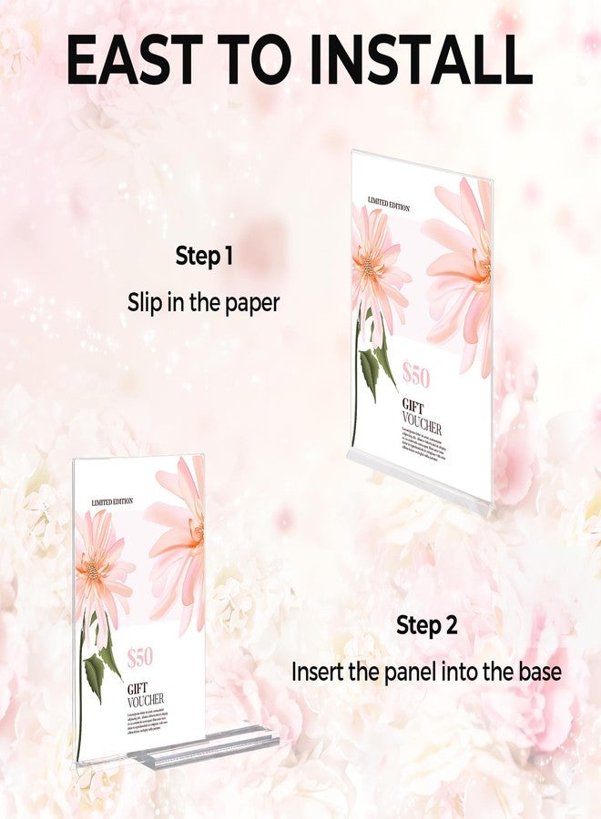 DECOHOBO 18 Pack Acrylic Sign Holder 4 x 6, Double-Sided Clear Sign Holder Plastic Stands for Display, T Shape Acrylic Table Sign Stands for Office Store Restaurants Wedding Party Decoration - Image 4