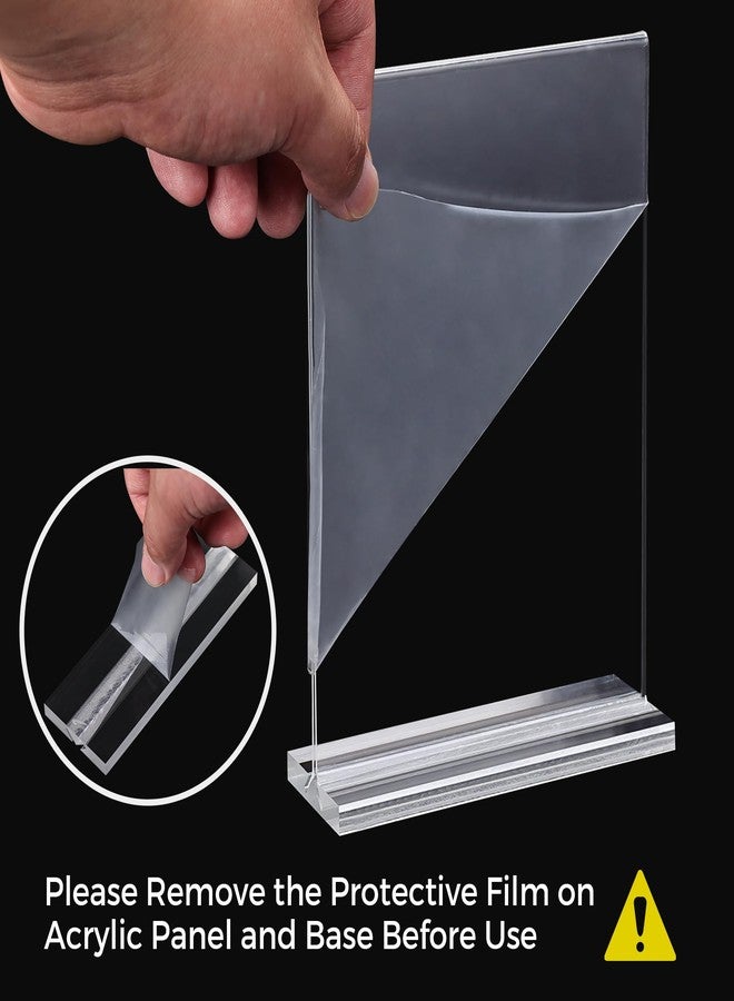 DECOHOBO 18 Pack Acrylic Sign Holder 4 x 6, Double-Sided Clear Sign Holder Plastic Stands for Display, T Shape Acrylic Table Sign Stands for Office Store Restaurants Wedding Party Decoration - Image 3