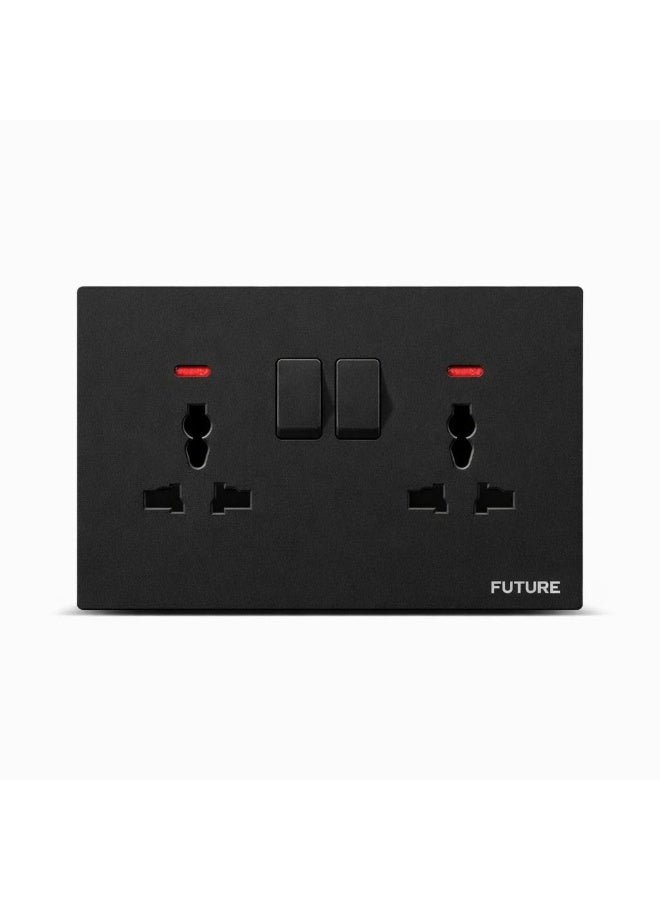 Future 13A Double Universal Socket with Switch | Dual Electrical Power Outlet | Heavy Duty Wall Socket | Premium Switch & Socket Series | 35 Years Warranty | UAE Standard - Image 1