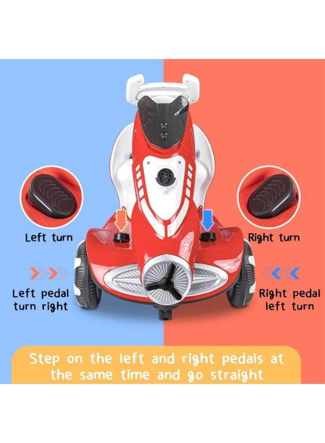 البدر سكوتر كهربائي للأطفال مع قاذف فقاعات ببطارية بقوة 6 فولت، ألعاب ركوب للأطفال، سكوتر الهبة باربع عجلات مع محركات مزدوجة، سكوتر مع جهاز تحكم عن بعد, سكوتر التريند مؤثرات صوتية وأضواء من البدر - Image 3