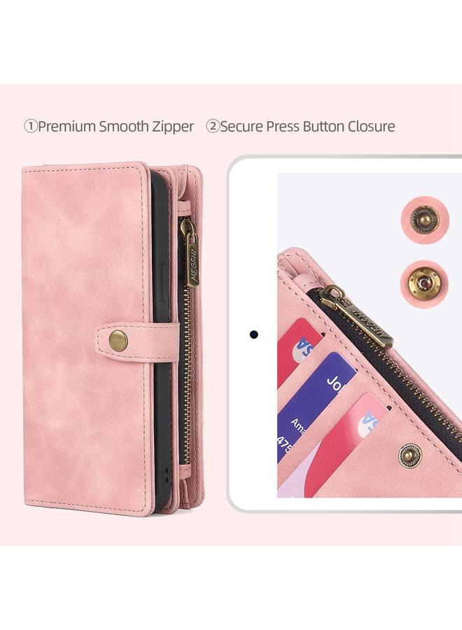 S-TOP Case For iPhone 14 Plus Zipper Wallet Magnetic Detachable Leather Phone Case - Image 2