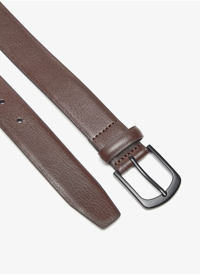 LBL by Shoexpress Men's Textured Belt with Pin Buckle Closure  - Image 4