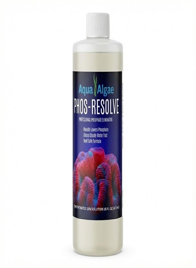 Aqua Algae Phos-Resolve Professional Strength Phosphate Remover for Reef Tanks & Aquariums - High Concentration 15% Lanthanum Chloride Solution - Rapidly Lowers PO4 & Clarifies Water - Made in USA (16 oz) - Image 1