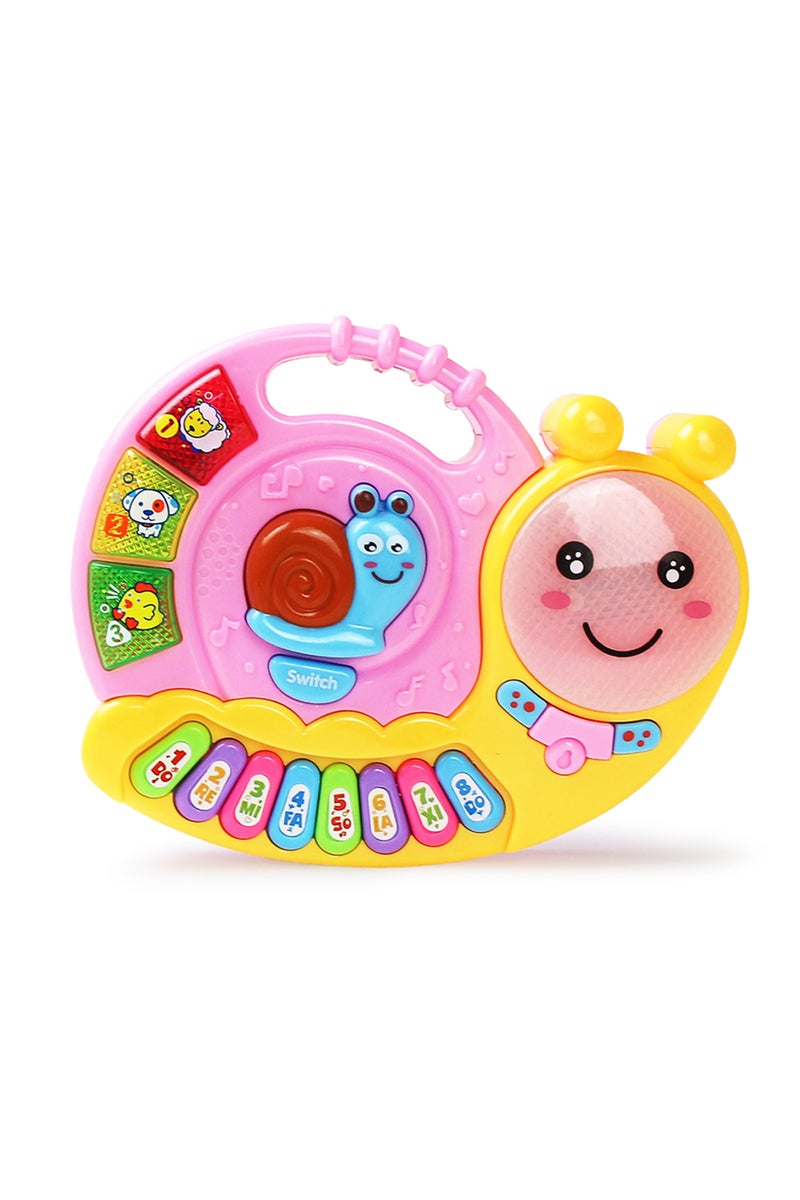A Pink Kid Cartoon Piano Keyboard Game Electronic Multifunctional Toy Animal Sound Flashing Light Ba