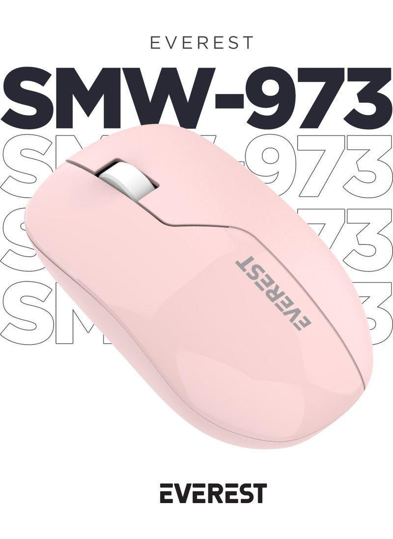 Everest SMW-973 USB Pink 2.4ghz Wireless Mouse  - Image 1