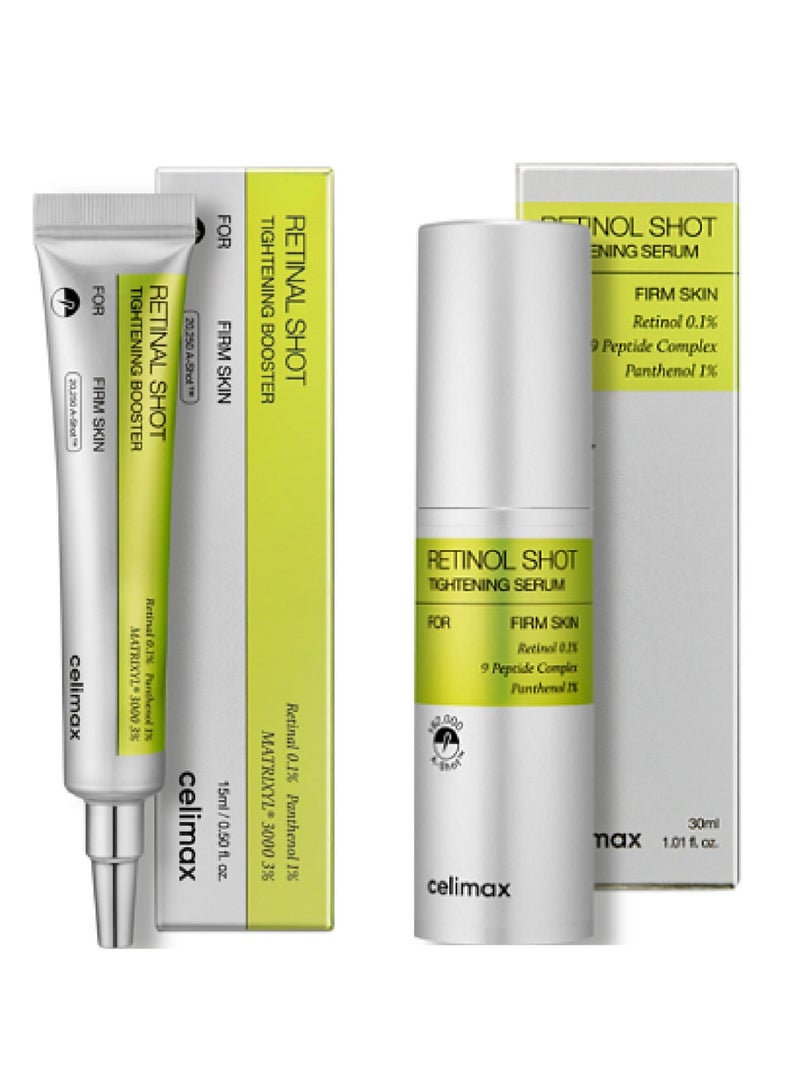 Celimax Vita-A Retinol & Retinal Shot Tightening Duo Set | Retinol Serum 30ml + Retinal Booster 15ml | Korean Anti-Aging Skincare for Wrinkles, Fine Lines, Firming, Pore Care & Skin Smoothing - Image 1