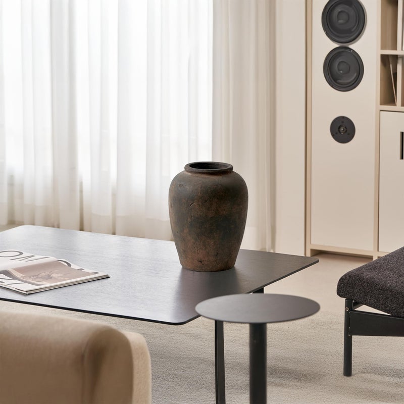 LB2 Brown Ceramic Large Vase, 11" Tall Zen Style vase, Terra Cotta Pitcher, Distressed Farmhouse Decor, Pottery Decorative Flower for Home Decor (A - Brown 11.8") - Image 3