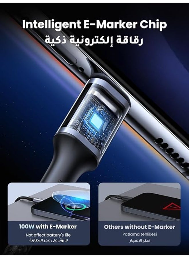 UGREEN ECO UGREEN USB C Cable 0.5M, Braided 100W Power Delivery PD Super Fast Charge Cable USB C to Type C for iPhone 15/16 pro max, iPad mini 7, MacBook Pro, iPad, Samsung S25Ultra/S24/23, Huawei P70 - Image 4