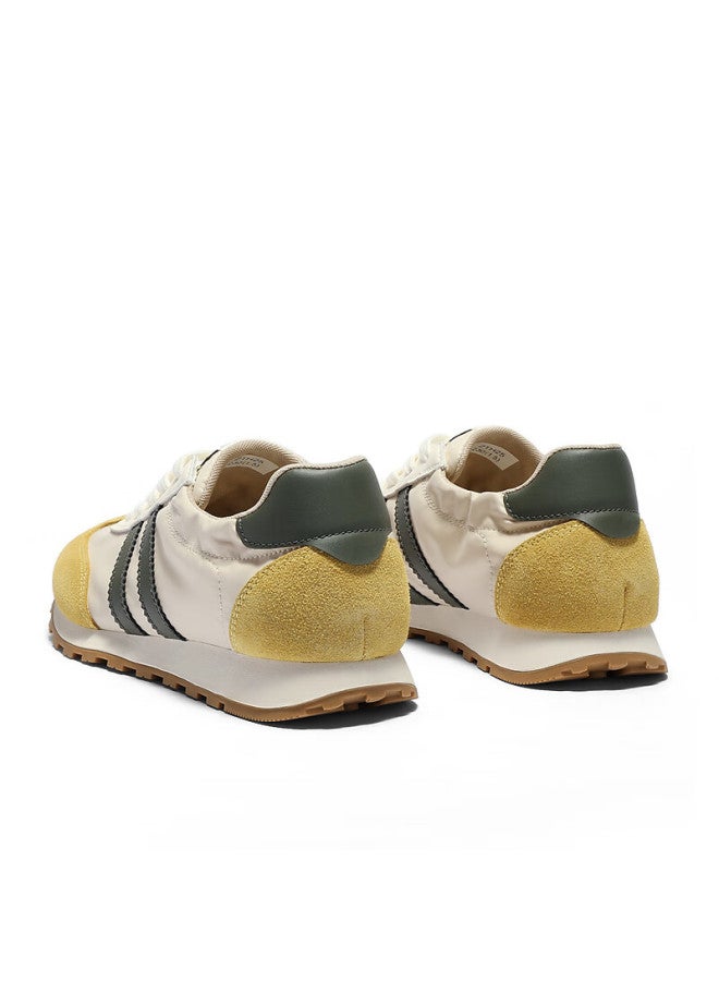 Senda a Agan Women's Non-slip Comfortable Outdoor Sports Casual Shoes Women's Derby Shoes Off-white Yellow Size 39 - Image 2