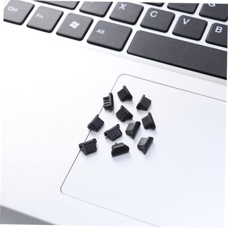 10pcs Black Universal Phone Port Dust Plugs For Charging Audio Jack And USB C Ports - Image 4
