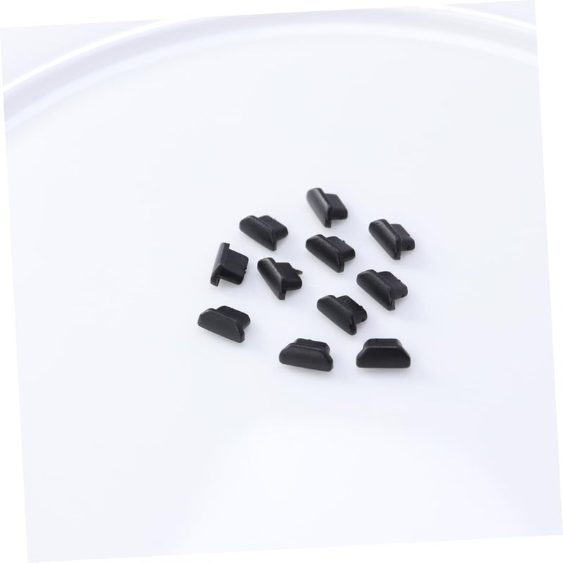 10pcs Black Universal Phone Port Dust Plugs For Charging Audio Jack And USB C Ports - Image 5