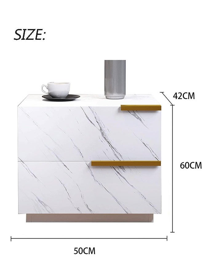 NightStand,Bedside Tables with Storage Shelf and Drawer,Modern End Table Side Table,Bedroom Storage Cabinet,Wood Night Stand Sofa Side Table for Living Room Bedroom(50*42*60CM)