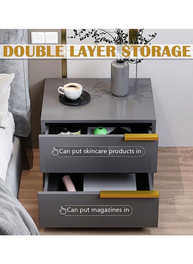 NightStand,Bedside Tables with Storage Shelf and Drawer,Modern End Table Side Table,Bedroom Storage Cabinet,Wood Night Stand Sofa Side Table for Living Room Bedroom(50*42*60CM)