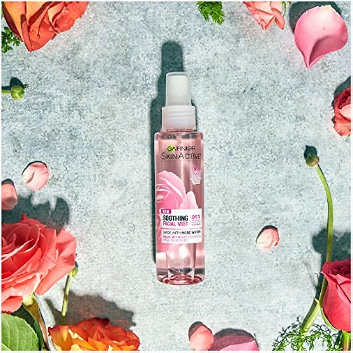 Garnier SkinActive Facial Mist Spray with Rose Water, 4.4 Fl Oz (130mL), 1 Count (Packaging May Vary) - Image 5