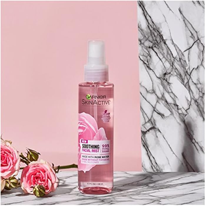 Garnier SkinActive Facial Mist Spray with Rose Water, 4.4 Fl Oz (130mL), 1 Count (Packaging May Vary) - Image 4