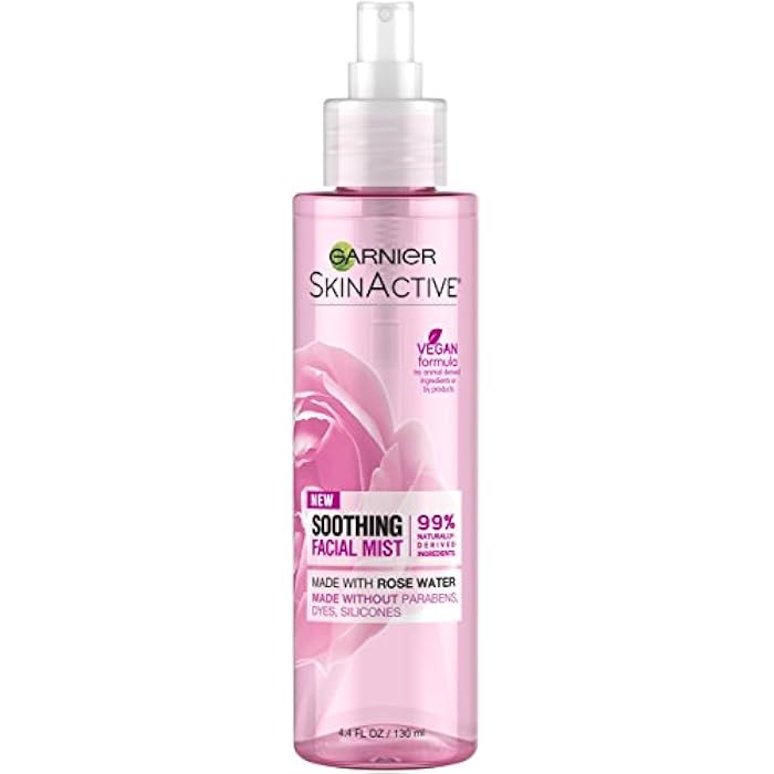 Garnier SkinActive Facial Mist Spray with Rose Water, 4.4 Fl Oz (130mL), 1 Count (Packaging May Vary) - Image 1