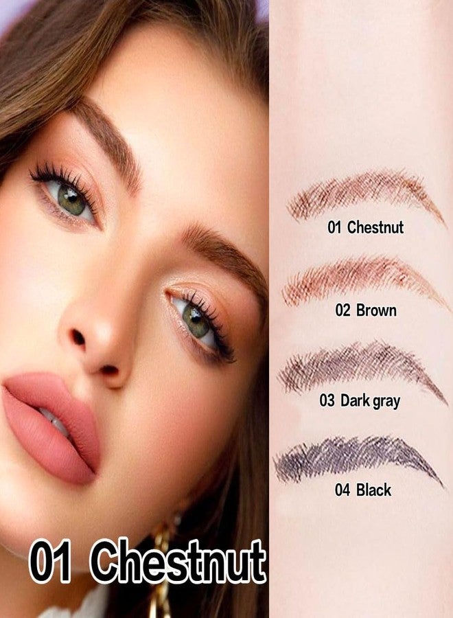 BINGBRUSH Eyebrow Ink Pencil by Brow Stylist -Micro 4 Point Brow Pen Lift & Snatch Eyebrow Pen Kits with 3 Eyebrow Stencil Long-Lasting Waterproof Natural Eyebrow Hair(1Pc 01# chestnut colour) - Image 3