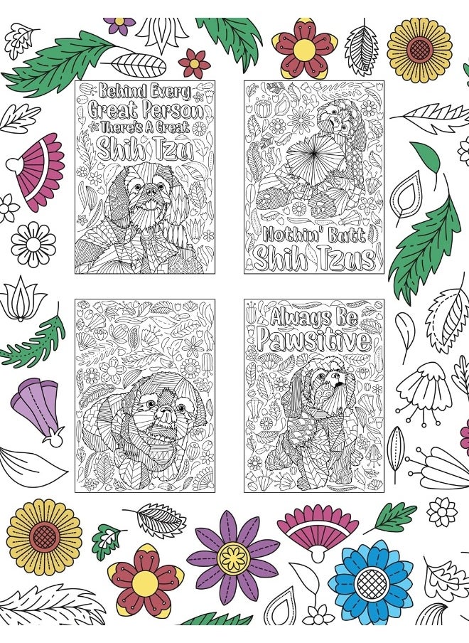 Shih Tzu Adult Coloring Book: Animal Adults Coloring Book, Gift for Pet Lover, Floral Mandala Coloring Pages, Shih Tzu Gifts, Pet Owner Gift  - Image 2