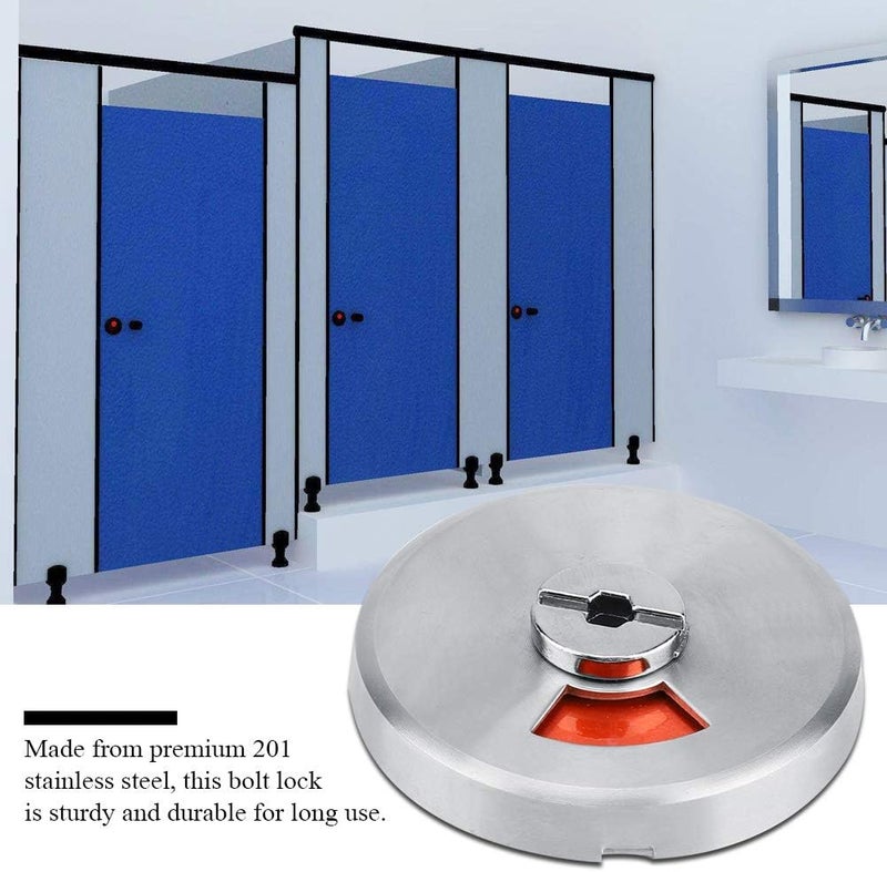 klarako Indicator Door Lock Bathroom Restroom Toilet Privacy Bolt Door Lock with Vacant Engaged Indicator and Screw Fitting - Image 5