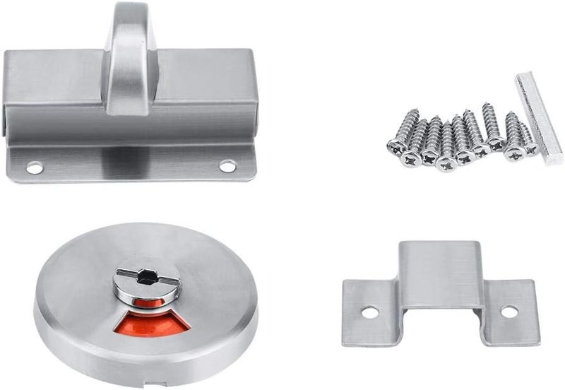 klarako Indicator Door Lock Bathroom Restroom Toilet Privacy Bolt Door Lock with Vacant Engaged Indicator and Screw Fitting - Image 1