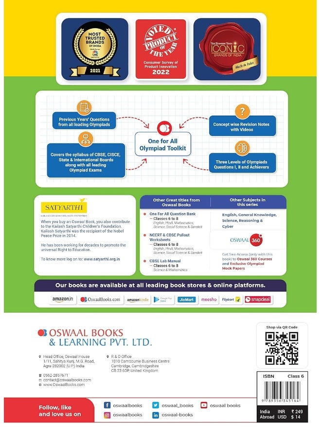Oswaal One For All Olympiad Previous Years' Solved Papers, Class-6 Mathematics Book (For 2023 Exam) - Image 2