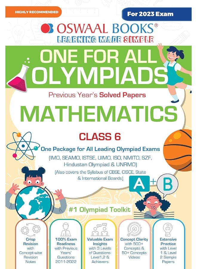 Oswaal One For All Olympiad Previous Years' Solved Papers, Class-6 Mathematics Book (For 2023 Exam) - Image 1