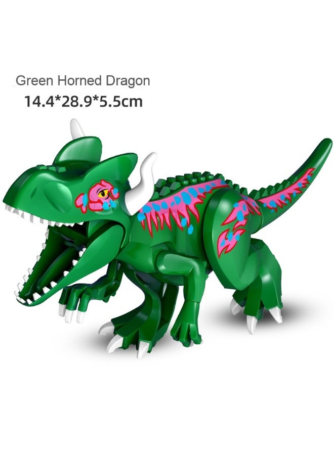 نيبمينينت لعبة مكعبات الديناصورات من العصر الجوراسي - التيرانوصور ريكس والديناصور الثور