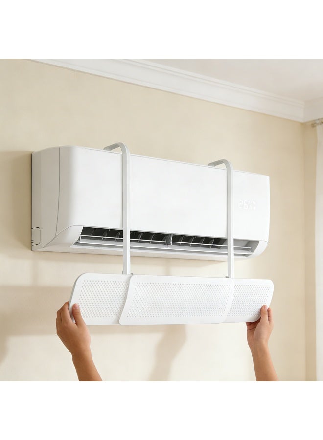 رايتشر حامي هواء مكيف الهواء  Air Conditioner Deflector، حاجز توجيه هواء التكييف، حامي قابل للتعديل لمنع تدفق الهواء مباشرة من مكيف الهواء، للاستخدام في المنزل والمكتب، حاجب هواء قابل للسحب لمكيف ال - Image 1