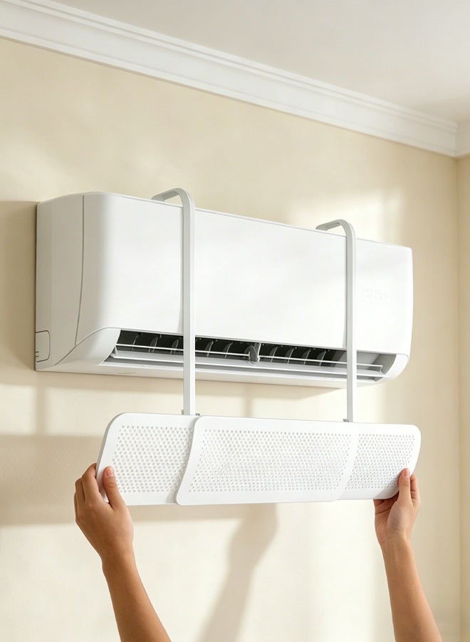 أرابايت حامي هواء مكيف الهواء  Air Conditioner Deflector، حاجز توجيه هواء التكييف، حامي قابل للتعديل لمنع تدفق الهواء مباشرة من مكيف الهواء، للاستخدام في المنزل والمكتب، حاجب هواء قابل للسحب لمكيف ال - Image 1