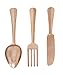 Deco 79 Aluminum Utensils Knife, Spoon and Fork Wall Decor, Set of 3 7"W, 23"H, Gold - Image 2