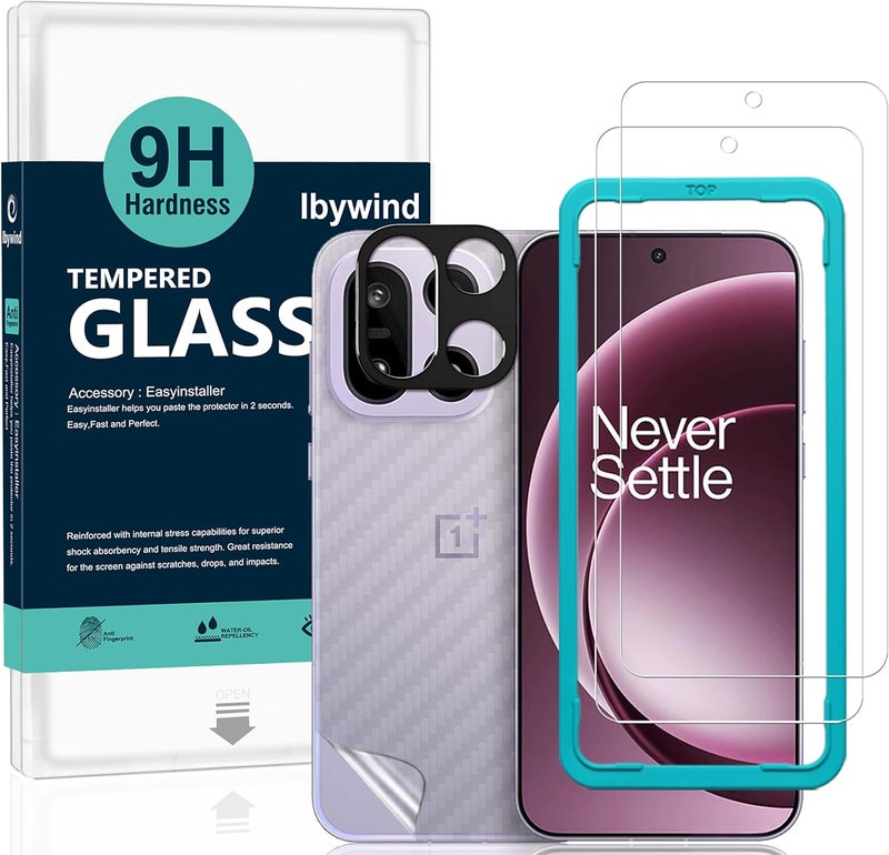 Ibywind for OnePlus 15 5G Screen Protector,2-Pack,9H Hardness Tempered Glass with Camera Lens Protector,Easy Installation Tool,Bubble-Free,Fingerprint Unlock,Anti-Shatter,Anti-Scratch - Image 1