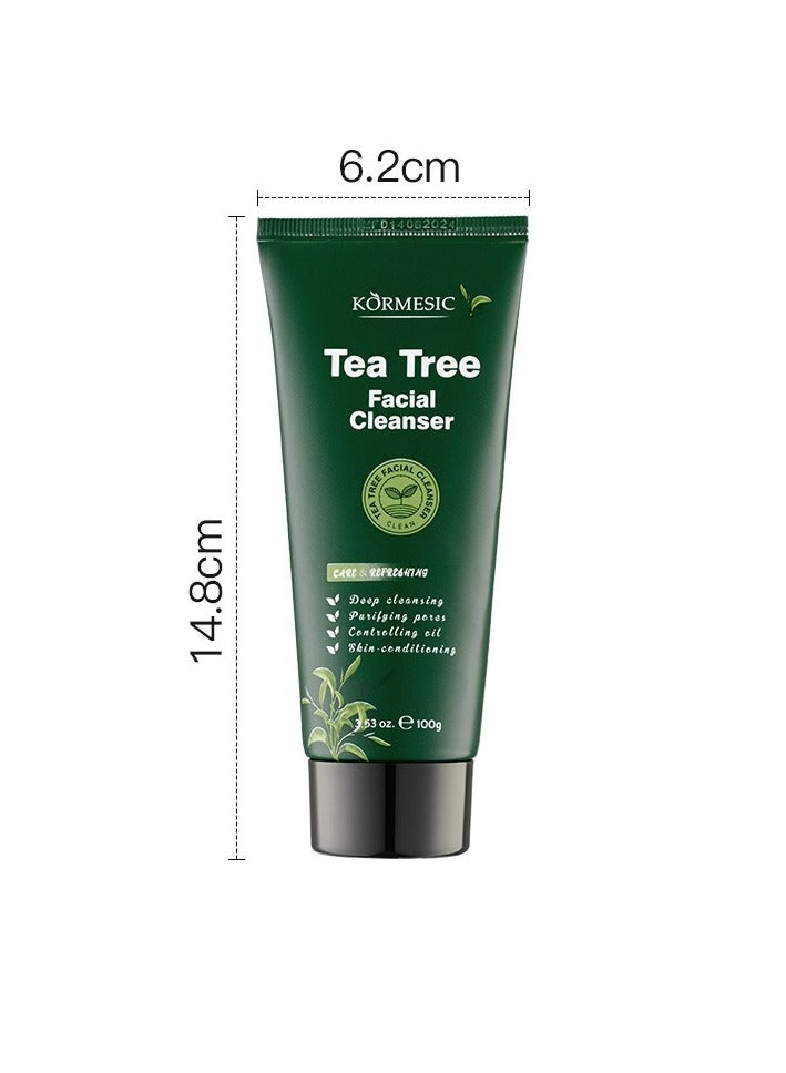 Kormesic شجرة الشاي منظف الوجه 100g تنظيف لطيف ، التحكم في الزيت وترطيب - Image 1
