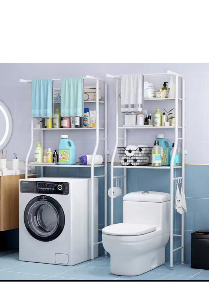 Over Toilet Storage Bathroom Shelving White 25x46x160 cm - Image 1