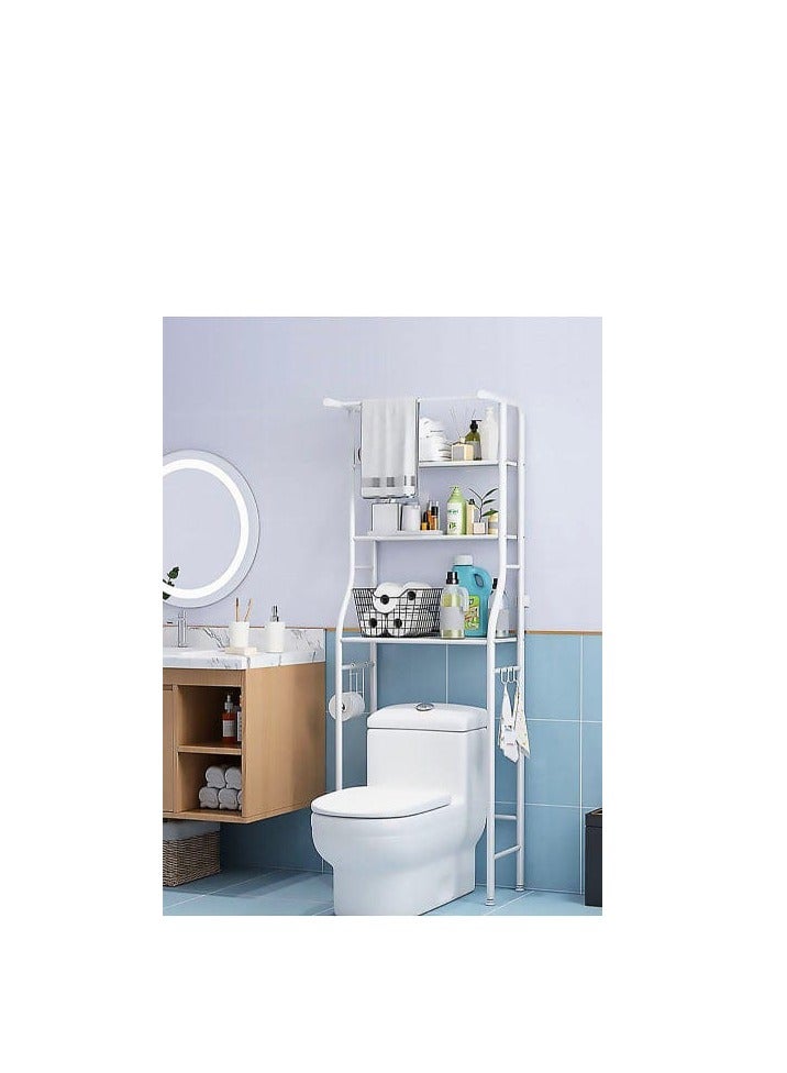 Over Toilet Storage Bathroom Shelving White 25x46x160 cm - Image 3