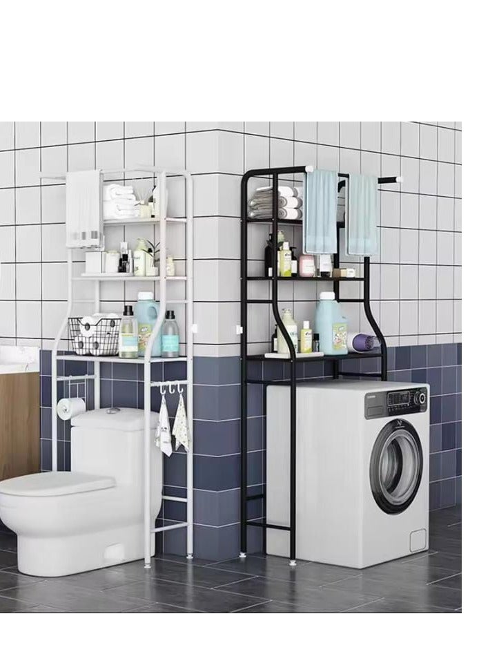 Over Toilet Storage Bathroom Shelving White 25x46x160 cm - Image 4