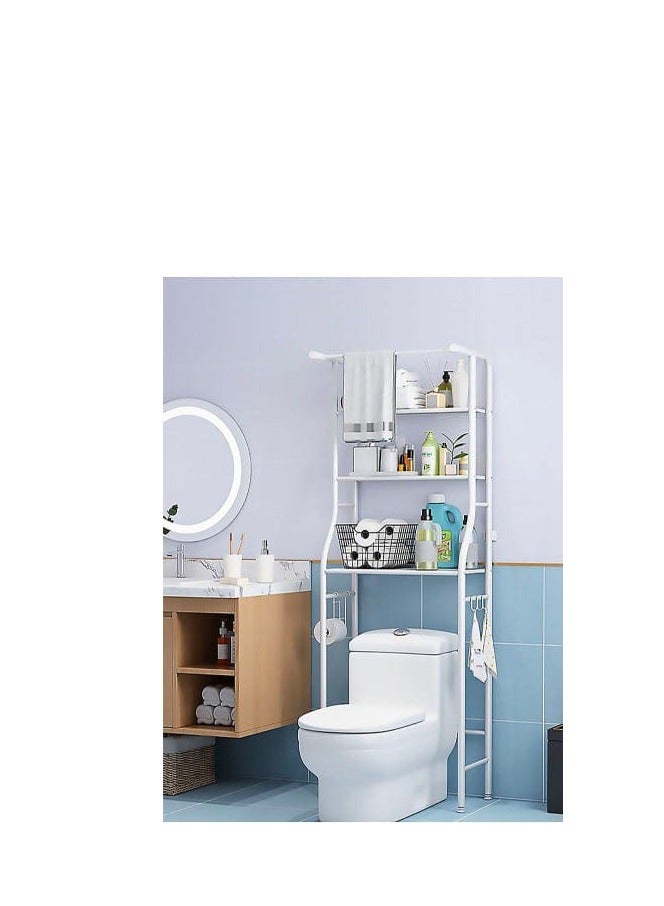 Over Toilet Storage Bathroom Shelving White 25x46x160 cm - Image 5