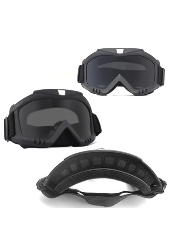 Generic Motorcycle goggles, pneumatic goggles for men women windproof dustproof ski goggles, safety glasses (large size-light black lens - from Rana store  - Image 4