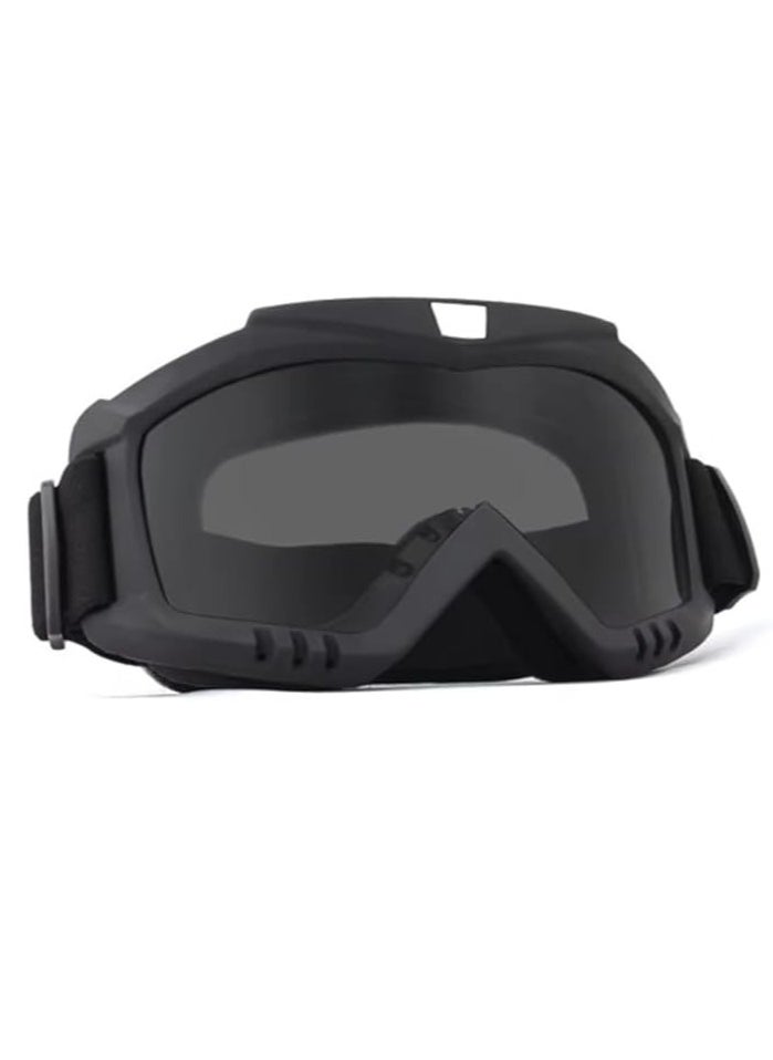 Generic Motorcycle goggles, pneumatic goggles for men women windproof dustproof ski goggles, safety glasses (large size-light black lens - from Rana store  - Image 1