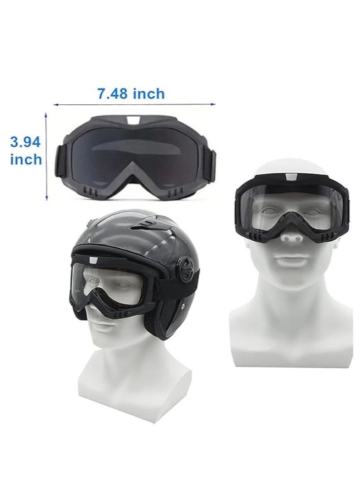 Generic Motorcycle goggles, pneumatic goggles for men women windproof dustproof ski goggles, safety glasses (large size-light black lens - from Rana store  - Image 5