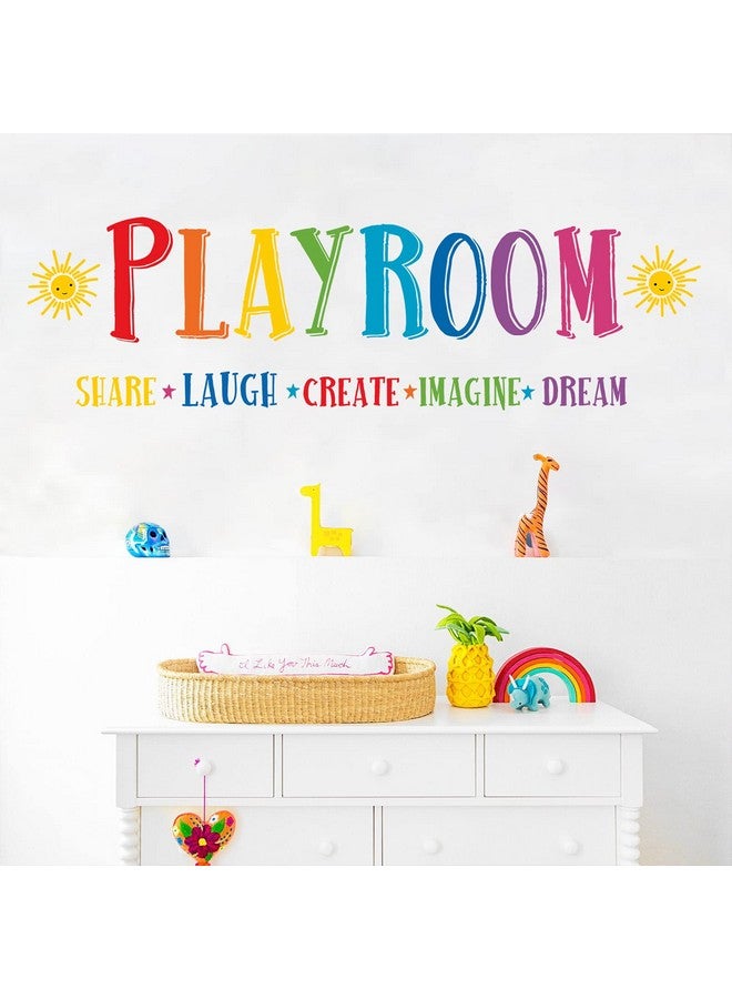 Mfault Large Playroom Rule Wall Decals Stickers, Inspirational Create Share Imagine Laugh Dream Quotes Nursery Classroom Decoration Neutral Bedroom Art, Motivational Words Toddler Kids Room Home Decor - Image 4