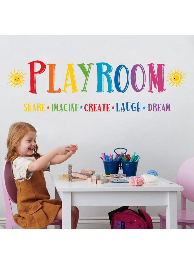 Mfault Large Playroom Rule Wall Decals Stickers, Inspirational Create Share Imagine Laugh Dream Quotes Nursery Classroom Decoration Neutral Bedroom Art, Motivational Words Toddler Kids Room Home Decor - Image 5