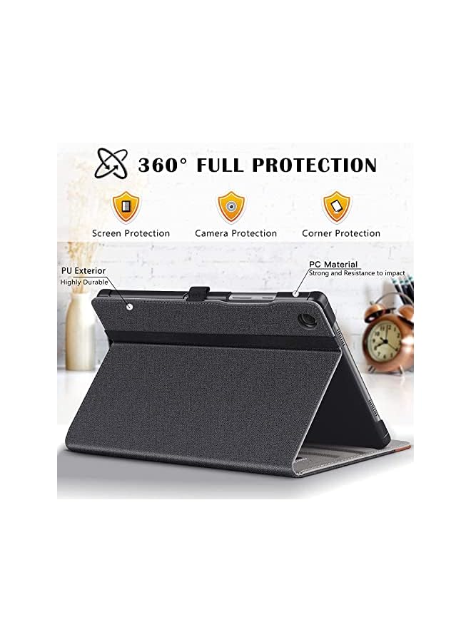 PROMASS For Samsung Galaxy Tab A8 10.5 Case 2022, Premium Pu Leather Case With Auto Wake & Sleep, Front Pocket & Multiple Viewing Angles For Samsung Tab A8 10.5 Inch Tablet-Denim Black - Image 4