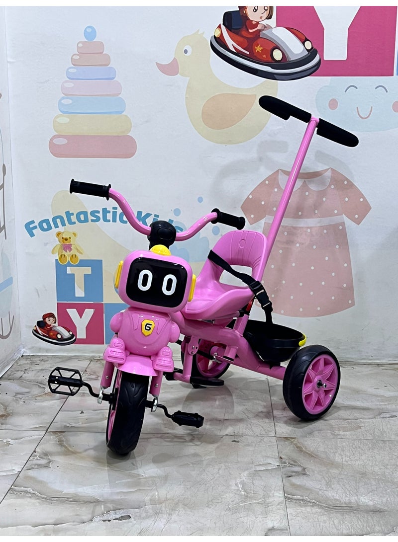 3-in-1 Robot Ride-On Tricycle & Stroller with Parent Push Handle & Safety Harness for Toddlers  - Image 2