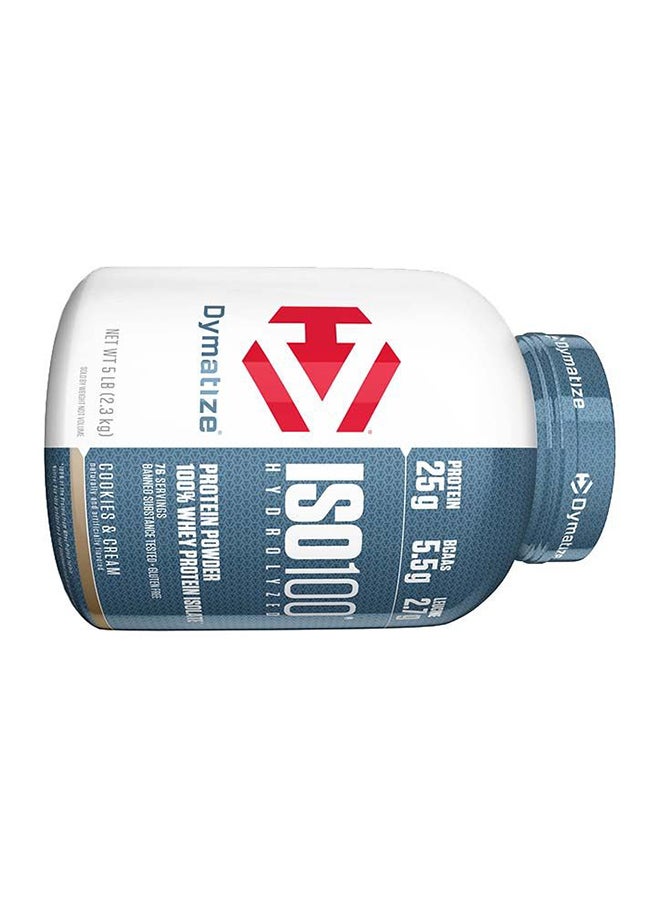 Dymatize ISO100 Hydrolyzed Protein Powder, 100% Whey Isolate, 25g Protein, 5.5g BCAAs, Gluten Free, Cookies & Cream, 2.27kg (5Lb), 74 Servings - Image 4